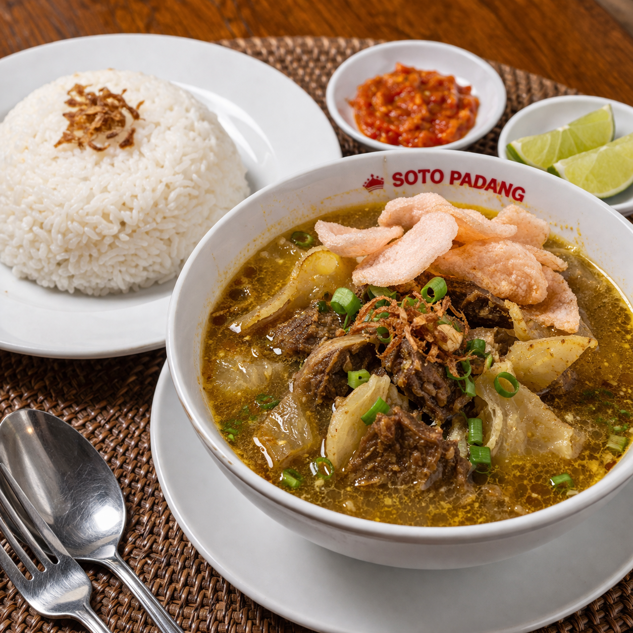 Soto Padang + Nasi Putih Martabak Kubang Hayuda